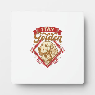Placa Expositora Stay Golden Retriever Perro Diamante Rojo_1