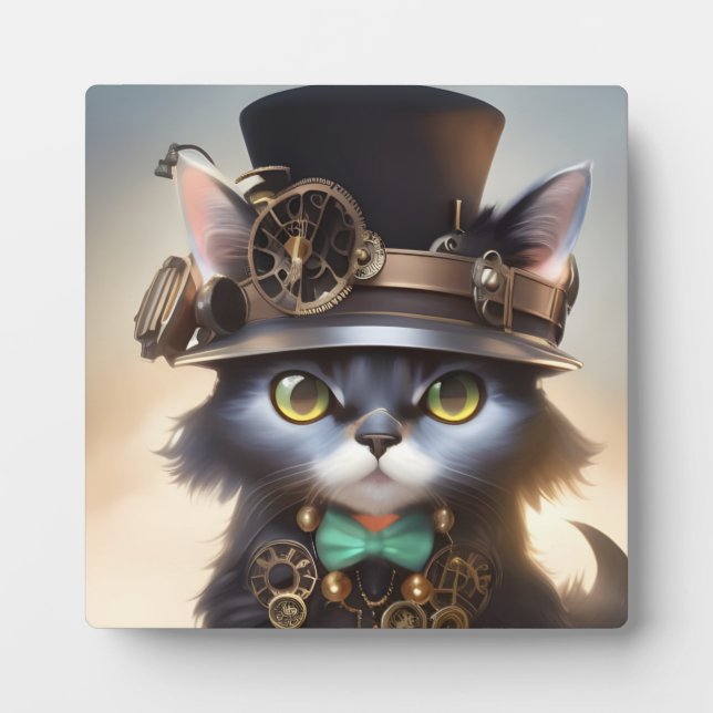 Placa Expositora Steampunk Kitten (Frente)