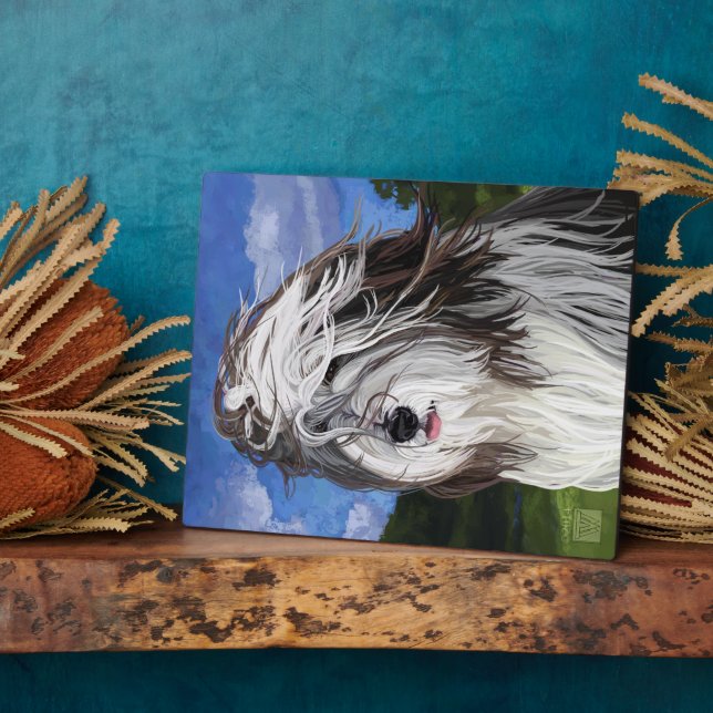 Placa Expositora Stella, el perro ovino inglés (Lado)