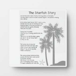 Placa Expositora Story, Starfish Thrower, poema de Starfish