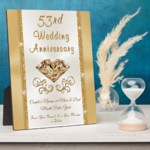 Placa Expositora Stunning Personalised 53 Year Anniversary Gift