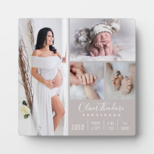 Placa Expositora Stylish Baby Photo Family Keepsake Beige