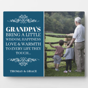 Placa Expositora Stylish Sweet Grandpa Quote Photo
