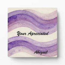 Su apreciado nombre morado ondulado acuarela retro