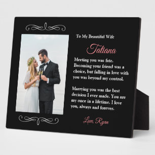 Placa Expositora Su foto a hermosa esposa de marido elegante