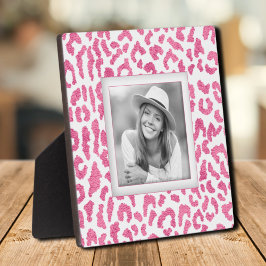 Placa Expositora Su frontera de leopardo rosado de fotos