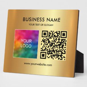 Placa Expositora Su Personalizado logotipo de texto QR Código Faux