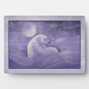Placa Expositora Suave Oso Polar de Invierno y Plaque de Cubo