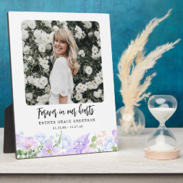 Placa Expositora Suaves Pétalos Morados Por Siempre En Nuestros Cor