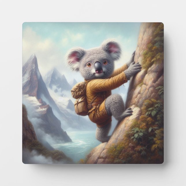 Placa Expositora Subiendo montañas con koala (Frente)