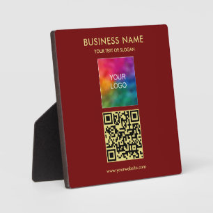 Placa Expositora Subir texto personalizado Logotipo Código QR Cuadr