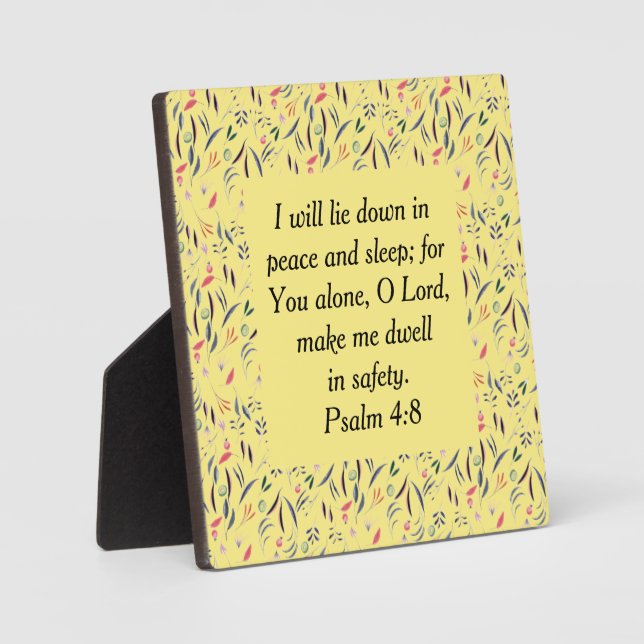 Placa Expositora SUEÑO AMARILLO FLORAL EN UN dormitorio cristiano S (Anverso)