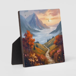 Placa Expositora Sueños Diurnos de Otoño Paisaje de Montaña de Ot