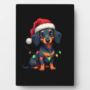 Placa Expositora Suéter de Navidad de árbol de perros Dachshund Reg