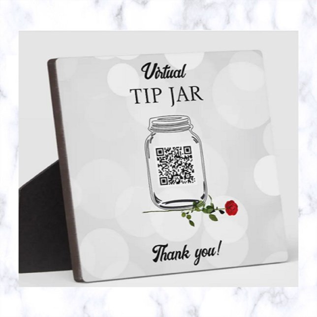 Placa Expositora Sugerencia de código QR editable Jar y Rosa (Subido por el creador)