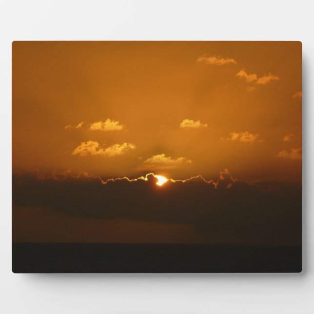 Placa Expositora Sun Behind Clouds I Naranja Sunset Photo (Frente)