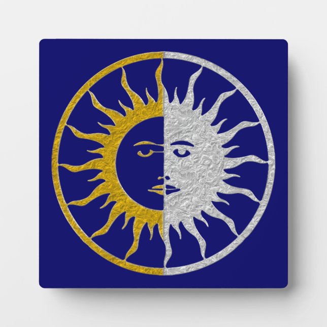 Placa Expositora SUN & MOON Symbol - plata dorada (Frente)