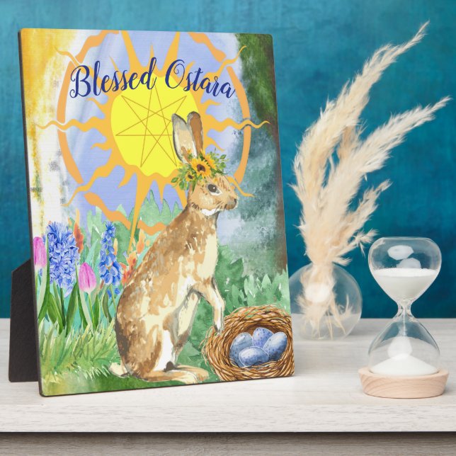 Placa Expositora Sun Shine Ostara Rabbit Wiccan Altar (Lado)