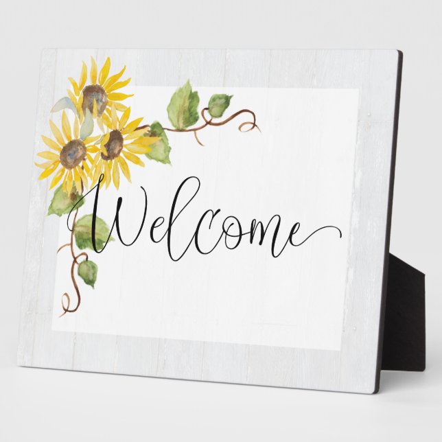 Placa Expositora Sunflower Bienvenidos Easel Boda o Ducha (Lado)
