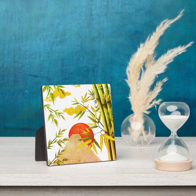 Placa Expositora Sunrise Japonesa Oriental Con Bambú (in situ)