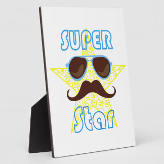 Placa Expositora Super Star with sunglasses and mustache