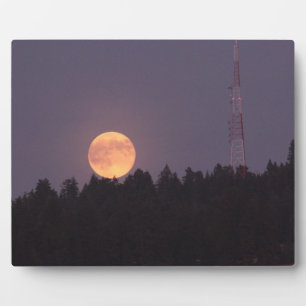 Placa Expositora Superluna de agosto sobre la marejada del paraíso