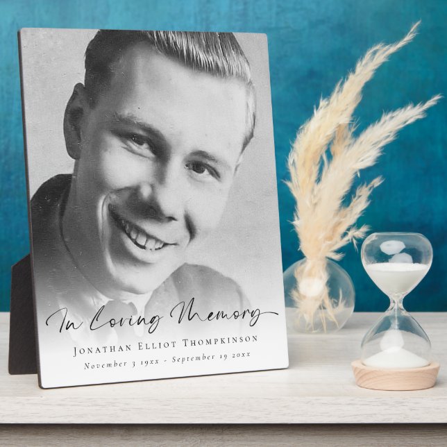 Placa Expositora Superposición de foto simple en memoria nombre fec (Lado)