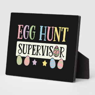 Placa Expositora Supervisor de la caza de huevos de pascua divertid