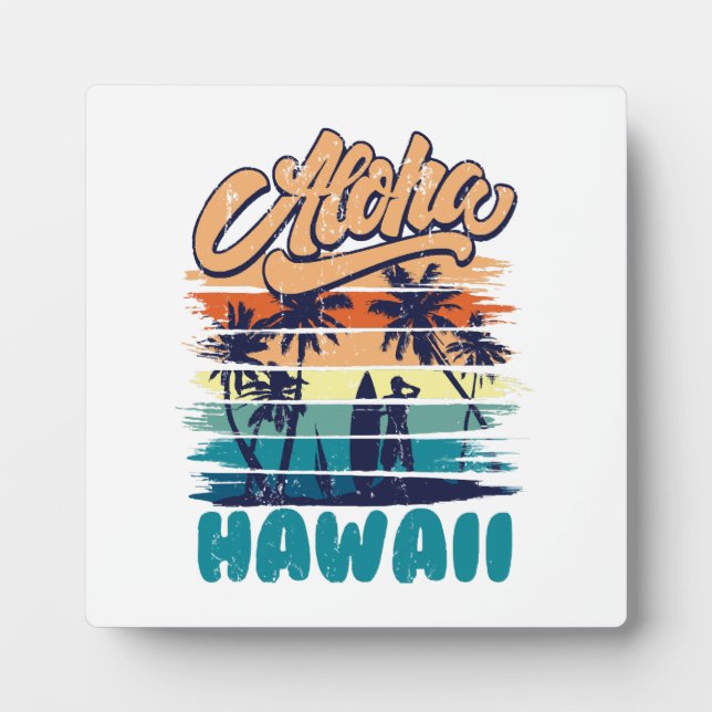 Placa Expositora Surf - Aloha Hawái (Frente)