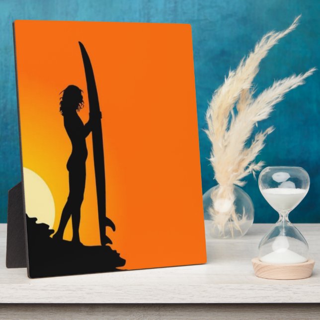 Placa Expositora Surfer Chica Sunset (Lado)
