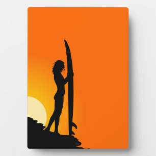 Placa Expositora Surfer Sunset Silhouette