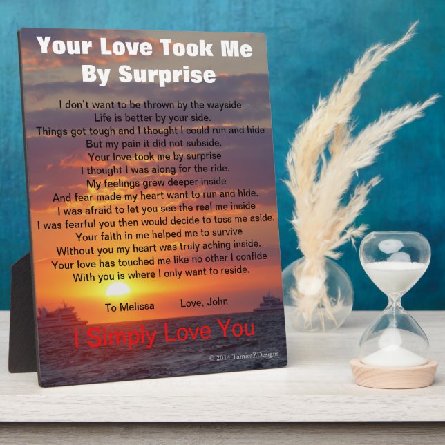 Placa Expositora Surprise Love Poem Ocean EASEL (Lado)