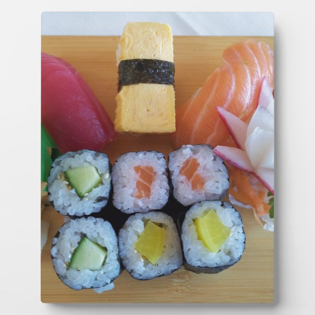 Placa Expositora Sushi Asia Pescado Arroz Comida (Frente)