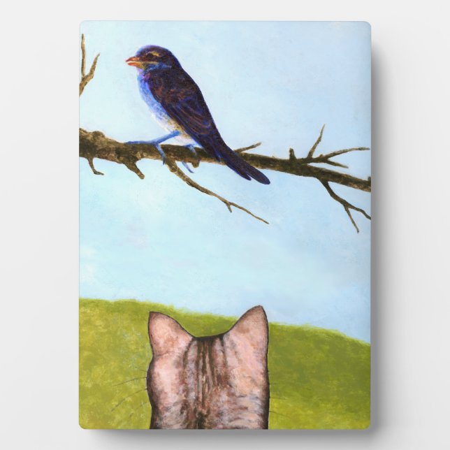 Placa Expositora Tabby Cats Talk to Birds (Frente)