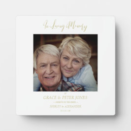 Placa Expositora Tabla de memoria boda Recuerde a los padres amante