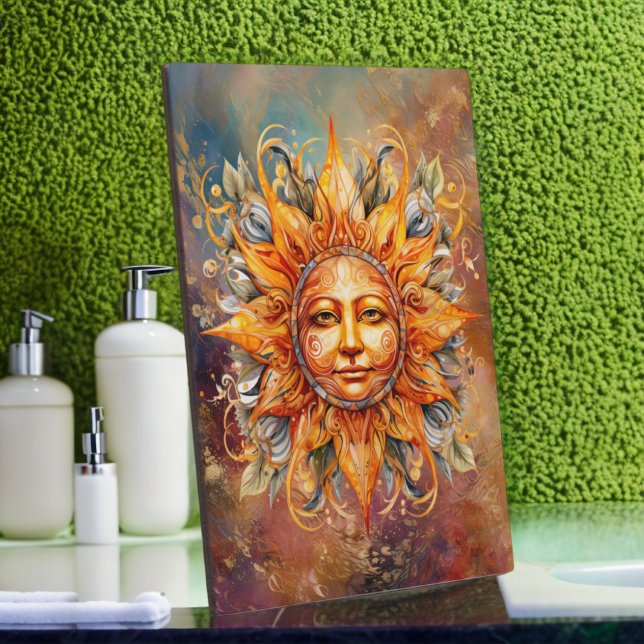 Placa Expositora Tabletas de arte digital de cara al sol cósmico (Subido por el creador)