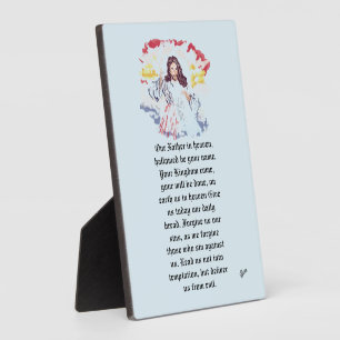 Placa Expositora Tabletop Easel con Canvas : Oración del Señor