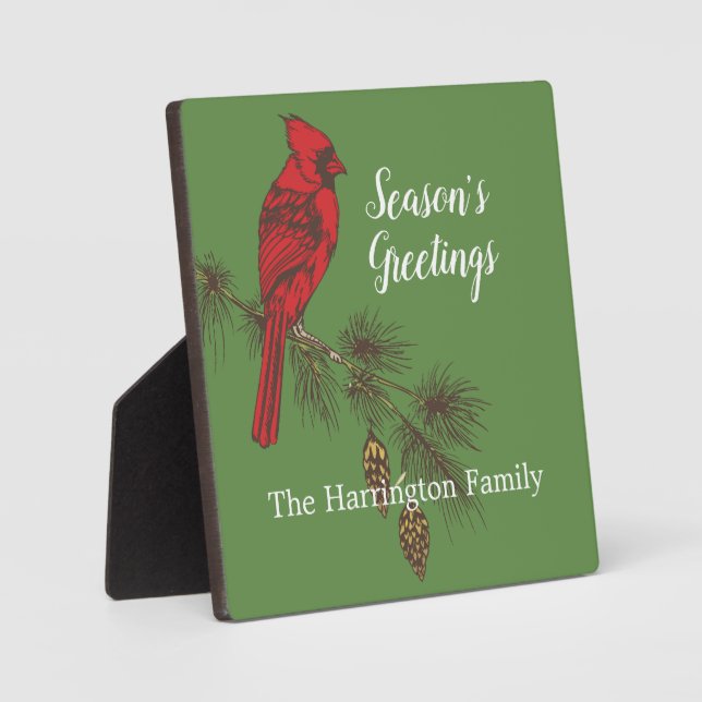 Placa Expositora Tabletop personalizado del cardenal rojo de invier (Anverso)