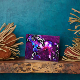 Placa Expositora Tabletop Plaque Whimsical Abstract Horario Arte Az