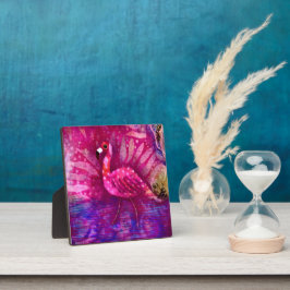 Placa Expositora Tabletop Plaque Whimsical Flamingo Art Imprimir