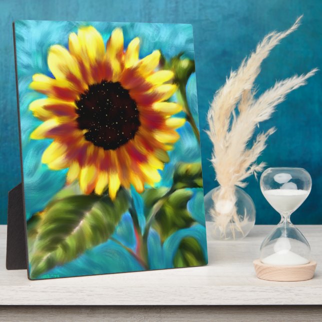 Placa Expositora Tabletop Plaque Whimsical Resumen Girasol (Lado)