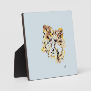 Placa Expositora Tabletop W/Canvas : Collie Plaque