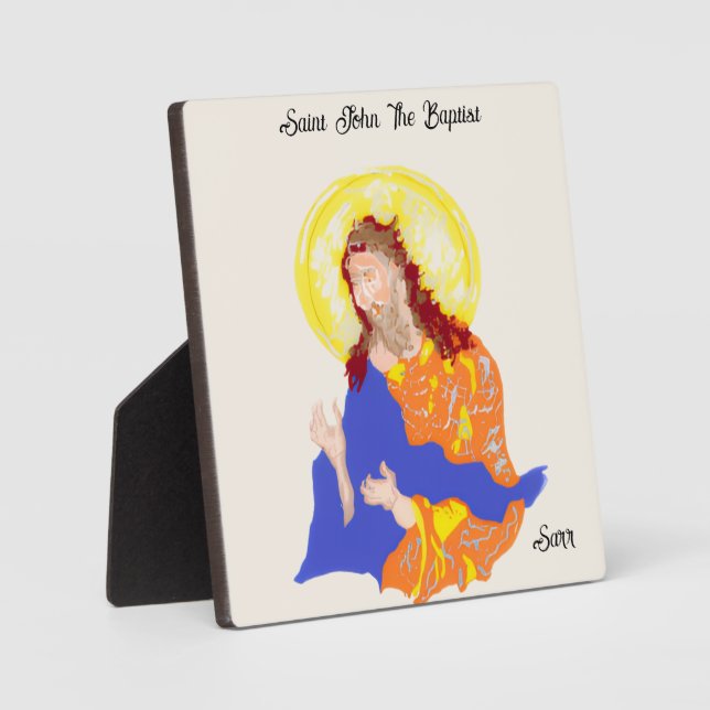 Placa Expositora Tabletop W/Canvas : Saint John The Baptist (Anverso)