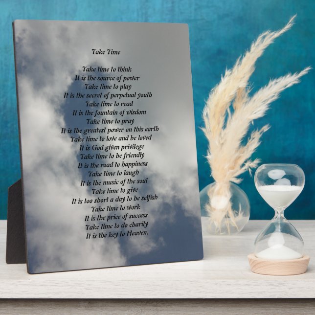 Placa Expositora Take Time Poem Plaque (Lado)