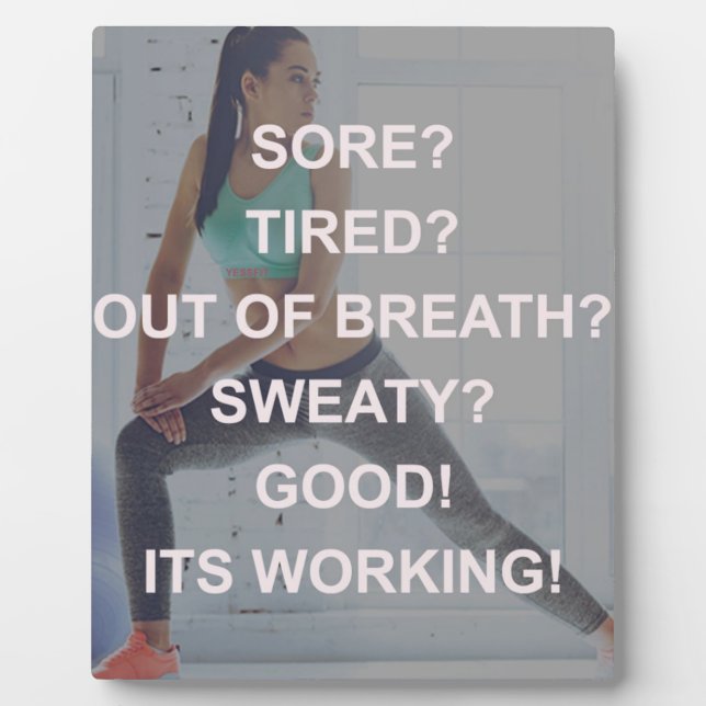 Placa Expositora Taller - Dolor, Cansancio, Sudoroso - Gimnasio fem (Frente)