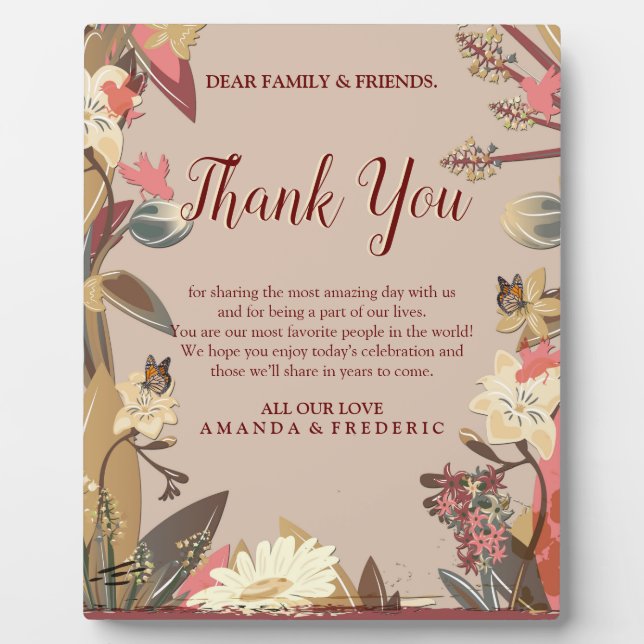 Placa Expositora Tan - Vino de Marsala y giros de tonos de rosa (Frente)