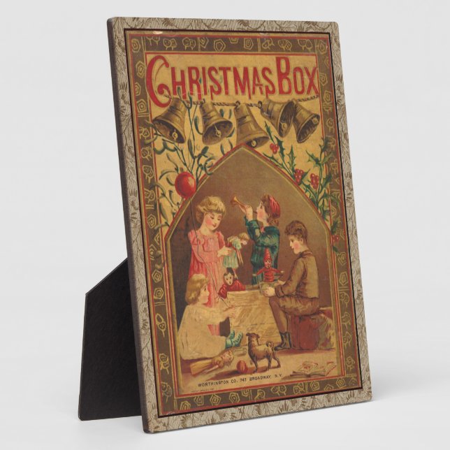 PLACA EXPOSITORA TAPA DE LA CAJA DE NAVIDADES DE 1884 (Lado)