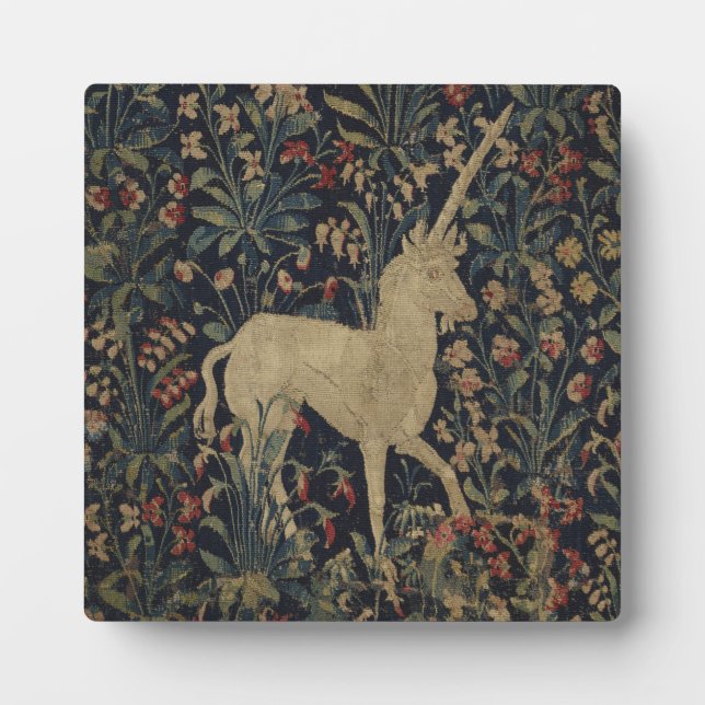 Placa Expositora Tapiz de "Millefleurs" con animales (Frente)