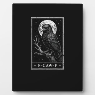 Placa Expositora Tarjeta de Cuervo F-Caw-F Divertida Halloween Vint