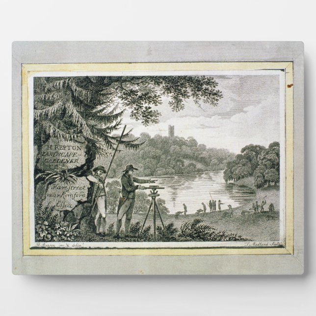 Placa Expositora Tarjeta de llamada de Humphrey Repton, grabada por (Frente)